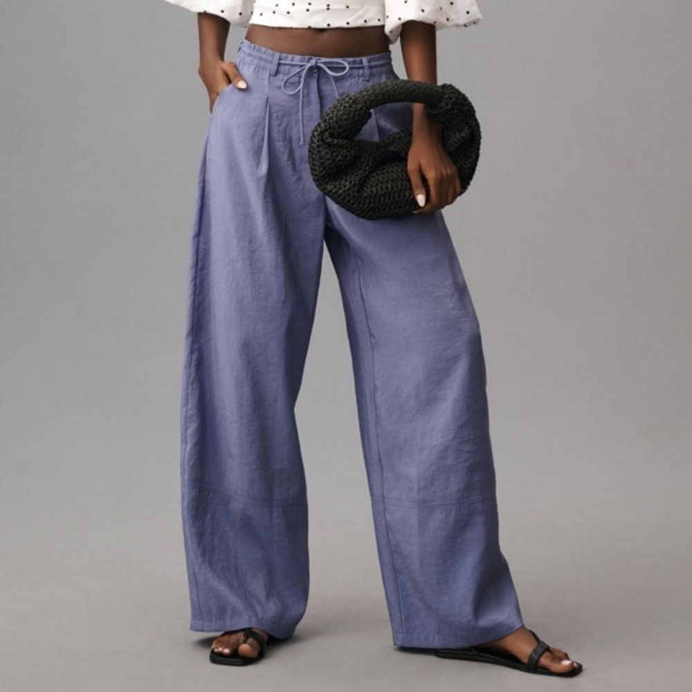 Anthropologie Maeve Purple Wide Leg Pants sz 1X